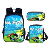 Palworld Schoolbag Backpack Lunch Bag Pencil Case 3pcs Set Gift for Kids Students
